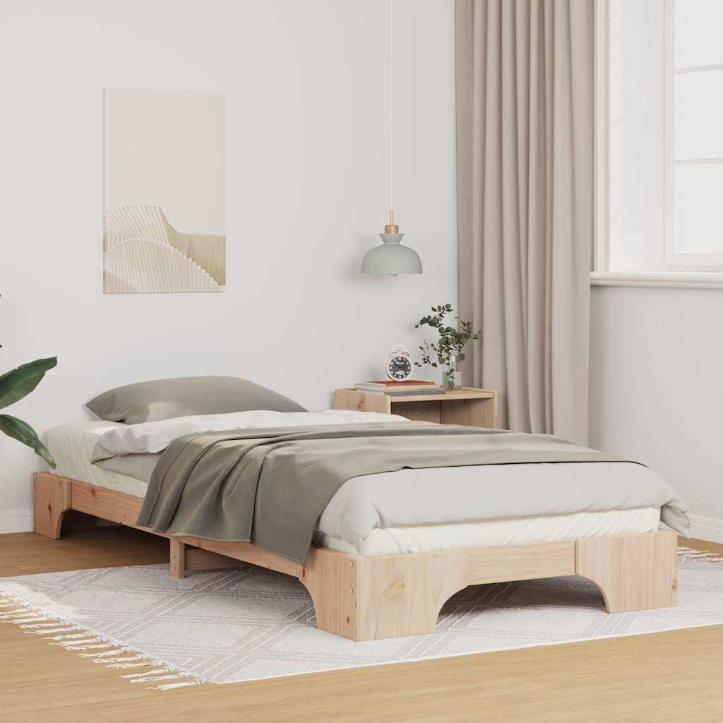 Σκελετός Κρεβατιού Καφέ 80 x 220 cm Στερεά ξυλεία πεύκου - Pakobazaar
