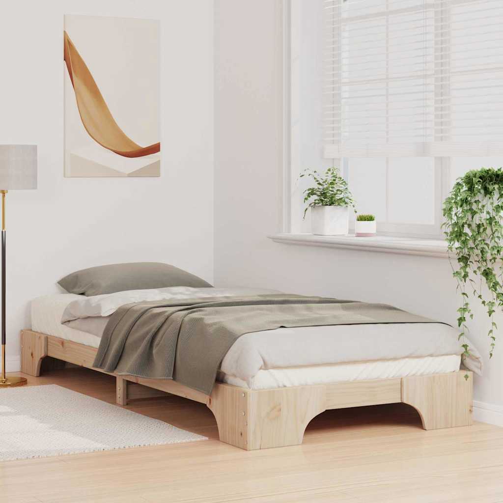 Σκελετός Κρεβατιού Καφέ 80 x 220 cm Στερεά ξυλεία πεύκου - Pakobazaar