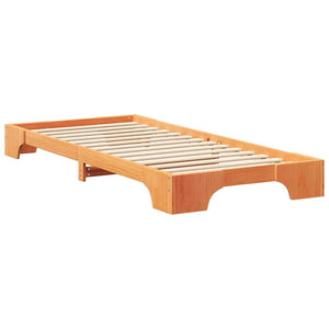 Σκελετός Κρεβατιού Καφέ 80 x 220 cm Στερεά ξυλεία πεύκου - Pakobazaar
