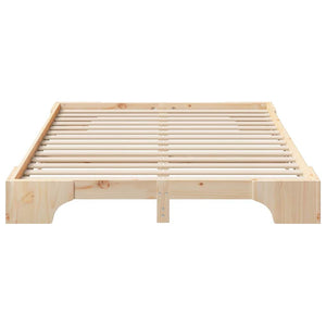Σκελετός Κρεβατιού Καφέ 140 x 220 cm Στερεά ξυλεία πεύκου - Pakobazaar