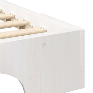 Σκελετός Κρεβατιού Λευκό 140 x 220 cm Στερεά ξυλεία πεύκου - Pakobazaar