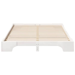 Σκελετός Κρεβατιού Λευκό 140 x 220 cm Στερεά ξυλεία πεύκου - Pakobazaar