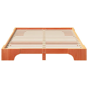 Σκελετός Κρεβατιού Καφέ 140 x 220 cm Στερεά ξυλεία πεύκου - Pakobazaar