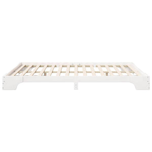 Σκελετός Κρεβατιού Λευκό 160 x 220 cm Στερεά ξυλεία πεύκου - Pakobazaar