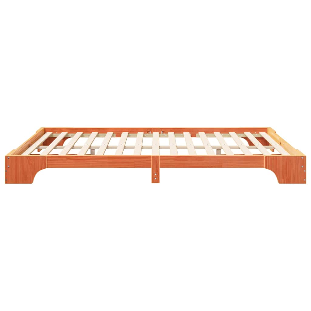 Σκελετός Κρεβατιού Καφέ 160 x 220 cm Στερεά ξυλεία πεύκου - Pakobazaar