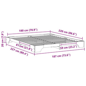 Σκελετός Κρεβατιού Λευκό 180 x 220 εκ. Στερεά ξυλεία πεύκου - Pakobazaar