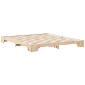 Σκελετός Κρεβατιού Καφέ 200 x 220 cm Στερεά ξυλεία πεύκου - Pakobazaar
