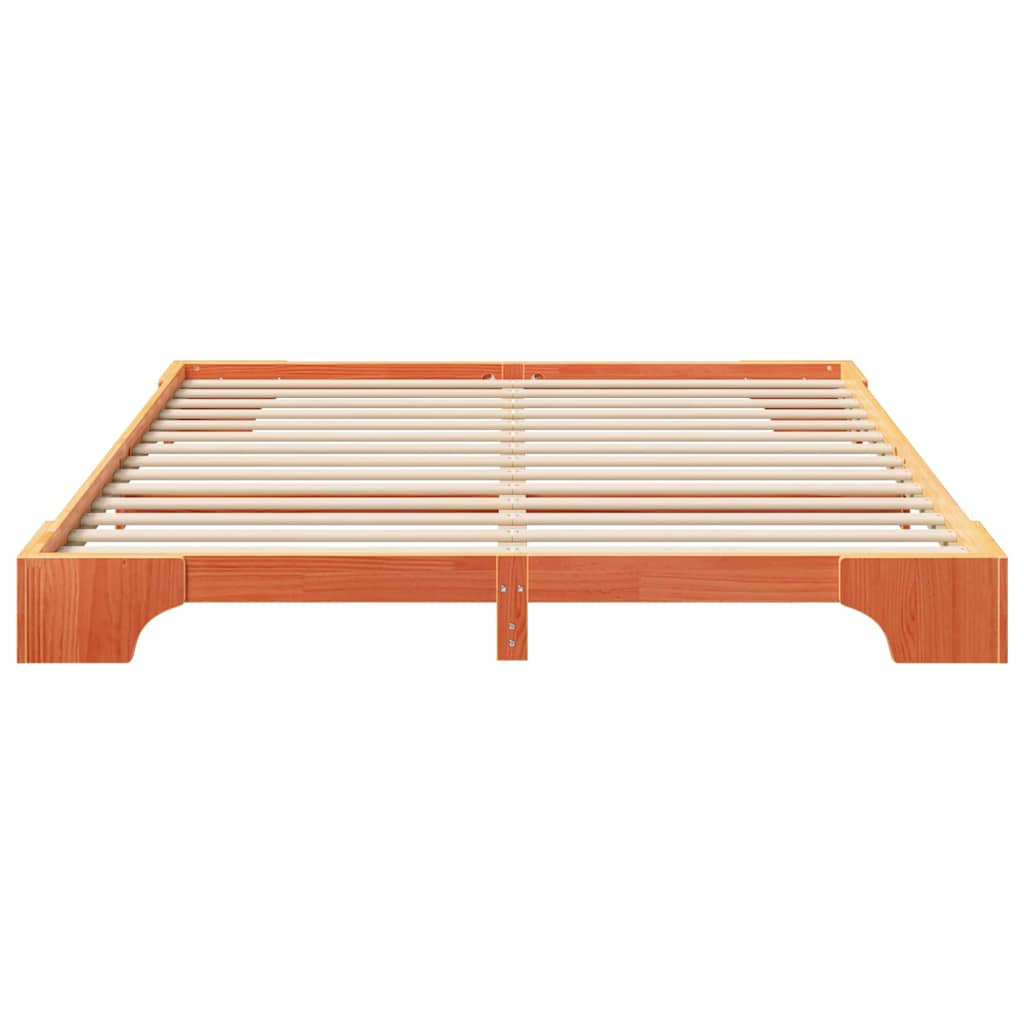 Σκελετός Κρεβατιού Καφέ 200 x 220 cm Στερεά ξυλεία πεύκου - Pakobazaar