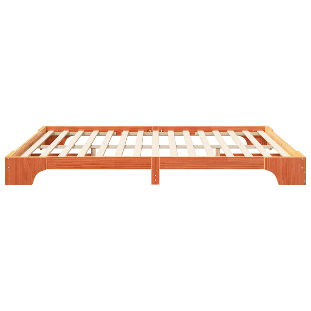 Σκελετός Κρεβατιού Καφέ 200 x 220 cm Στερεά ξυλεία πεύκου - Pakobazaar