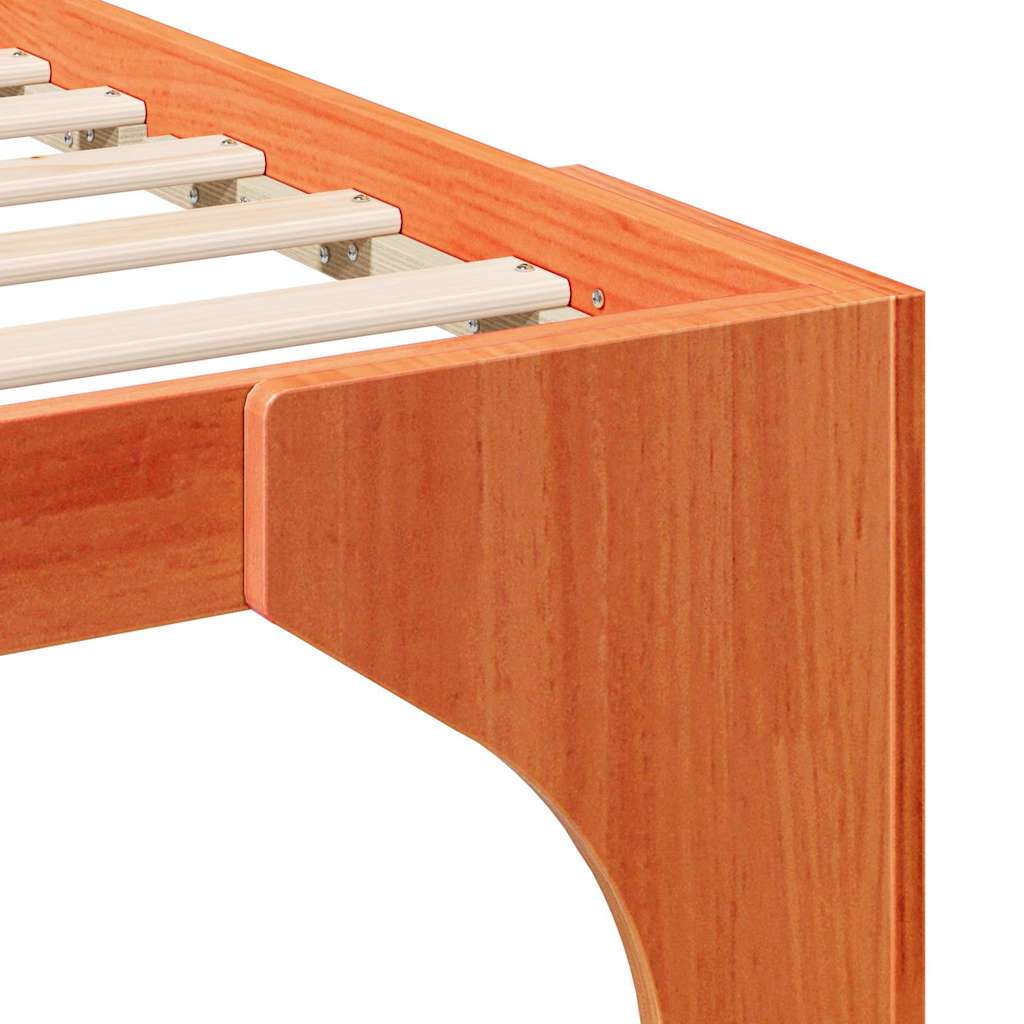 Σκελετός Κρεβατιού Καφέ 200 x 200 cm Στερεά ξυλεία πεύκου - Pakobazaar