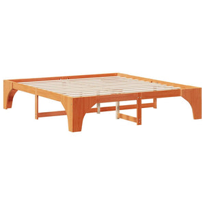 Σκελετός Κρεβατιού Καφέ 200 x 200 cm Στερεά ξυλεία πεύκου - Pakobazaar