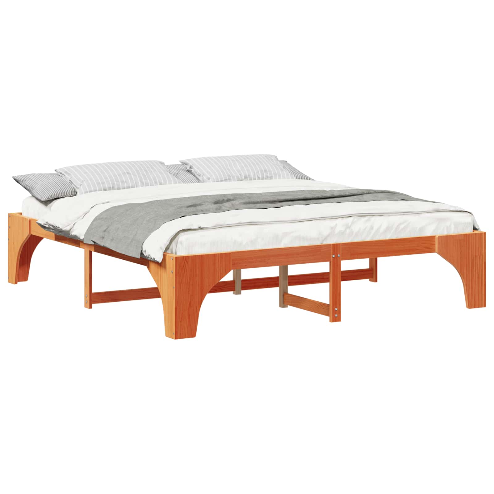Σκελετός Κρεβατιού Καφέ 180 x 200 cm Στερεά ξυλεία πεύκου - Pakobazaar