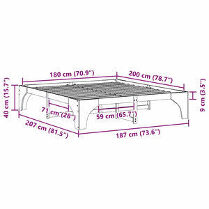 Σκελετός Κρεβατιού Καφέ 180 x 200 cm Στερεά ξυλεία πεύκου - Pakobazaar
