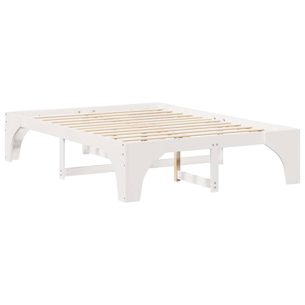 Σκελετός Κρεβατιού Λευκό 140 x 200 cm Στερεά ξυλεία πεύκου - Pakobazaar