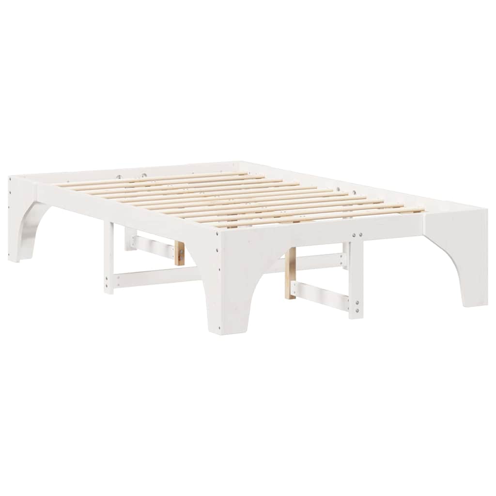 Σκελετός Κρεβατιού Λευκό 140 x 190 cm Στερεά ξυλεία πεύκου - Pakobazaar