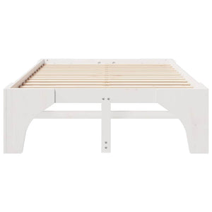 Σκελετός Κρεβατιού Λευκό 140 x 190 cm Στερεά ξυλεία πεύκου - Pakobazaar