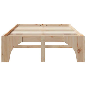 Σκελετός Κρεβατιού Καφέ 135 x 190 cm Στερεά ξυλεία πεύκου - Pakobazaar