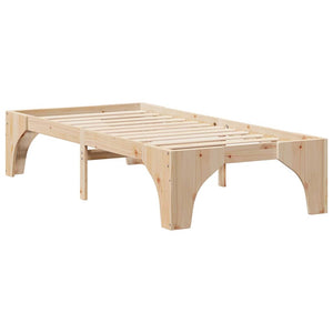 Σκελετός Κρεβατιού Καφέ 75 x 190 cm Στερεά ξυλεία πεύκου - Pakobazaar