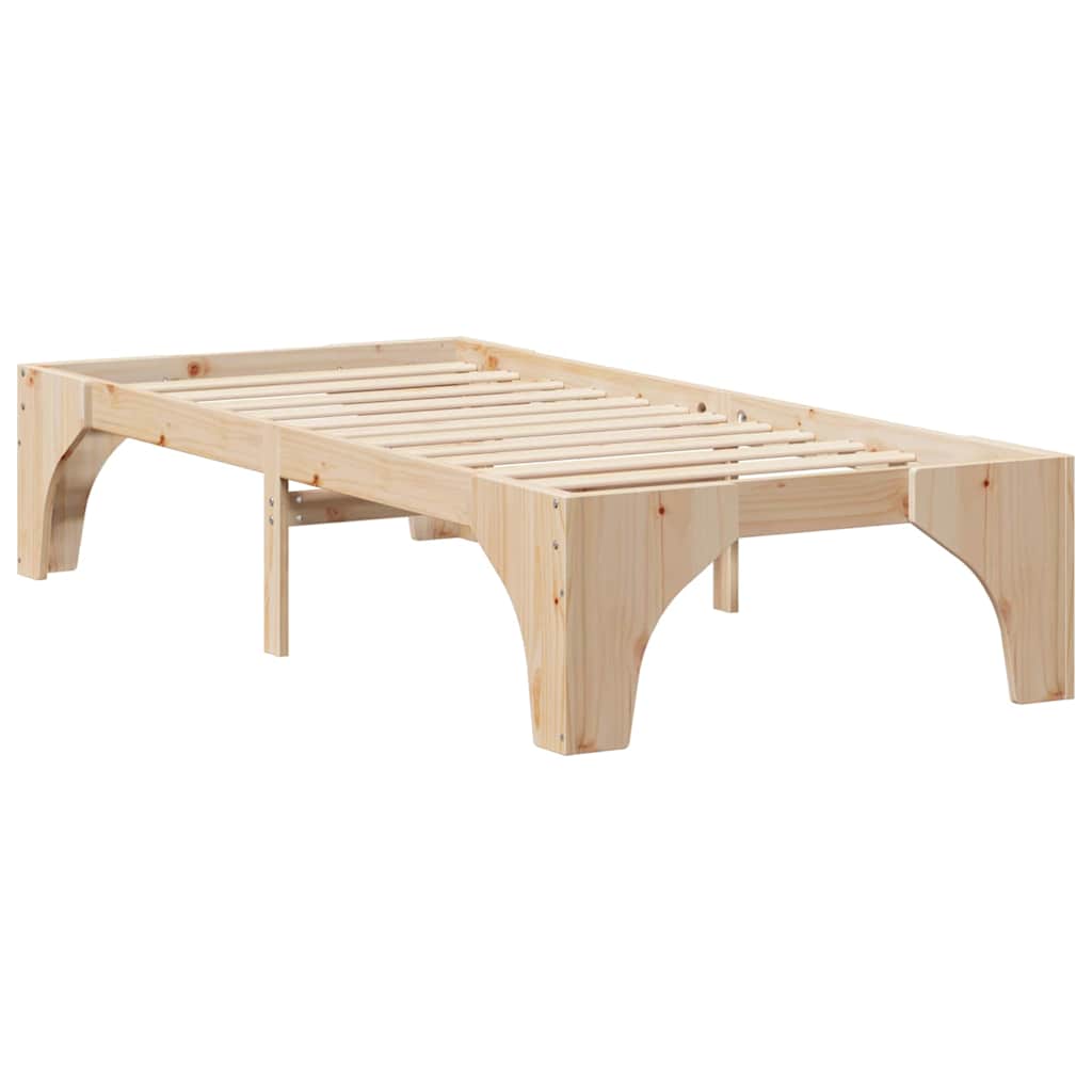 Σκελετός Κρεβατιού Καφέ 75 x 190 cm Στερεά ξυλεία πεύκου - Pakobazaar