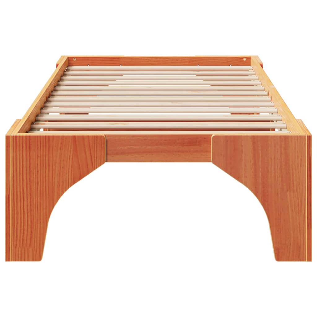 Σκελετός Κρεβατιού Καφέ 75 x 190 cm Στερεά ξυλεία πεύκου - Pakobazaar