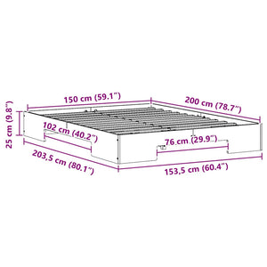 Σκελετός Κρεβατιού Καφέ 150 x 200 cm - Pakobazaar