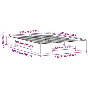Σκελετός Κρεβατιού Λευκό 120 x 200 cm - Pakobazaar