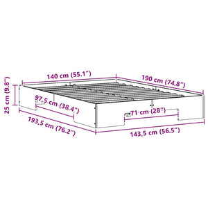 Σκελετός Κρεβατιού Καφέ 140 x 190 cm - Pakobazaar