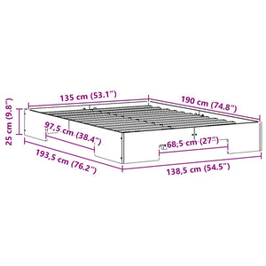 Σκελετός Κρεβατιού Καφέ 135 x 190 cm - Pakobazaar