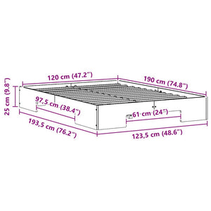 Σκελετός Κρεβατιού Καφέ 120 x 190 cm - Pakobazaar