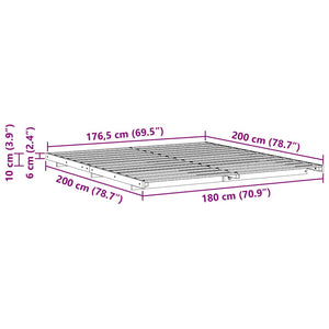 Σκελετός Κρεβατιού Καφέ 180 x 200 cm Στερεά ξυλεία πεύκου