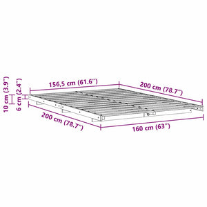 Σκελετός Κρεβατιού Κερωτό καφέ 160 x 200 cm