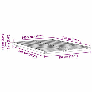 Σκελετός Κρεβατιού Λευκό 150 x 200 cm Στερεά ξυλεία πεύκου