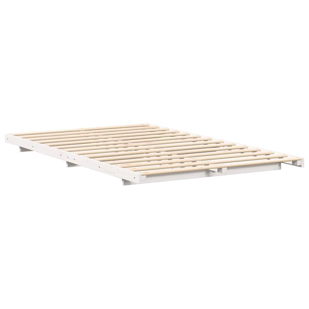 Σκελετός Κρεβατιού Λευκό 120 x 200 cm Στερεά ξυλεία πεύκου - Pakobazaar