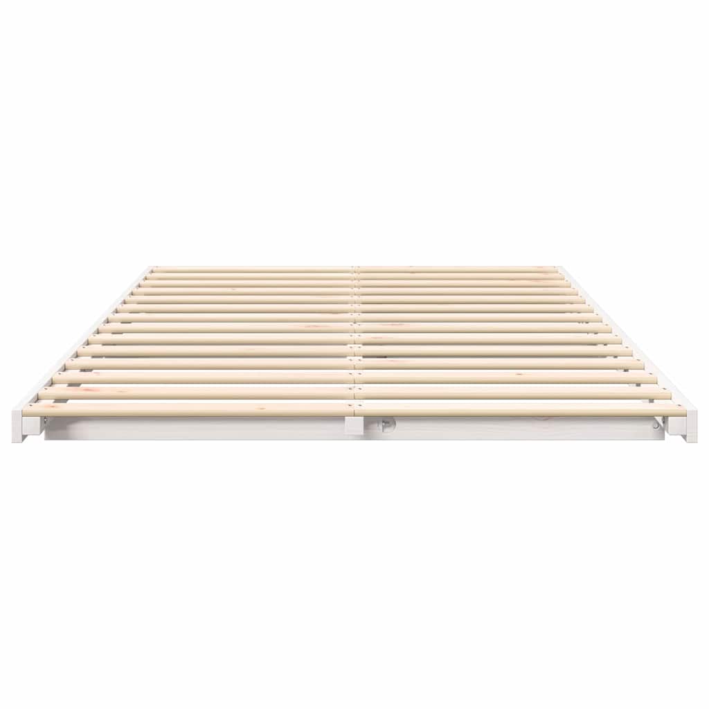 Σκελετός Κρεβατιού Λευκό 120 x 200 cm Στερεά ξυλεία πεύκου - Pakobazaar
