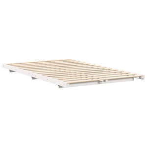 Σκελετός Κρεβατιού Λευκό 135 x 190 cm Στερεά ξυλεία πεύκου