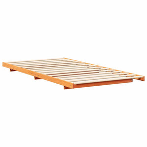 Κρεβάτι δαπέδου Καφέ κεριού 90 x 190 cm Μασίφ ξύλο πεύκου - Pakobazaar