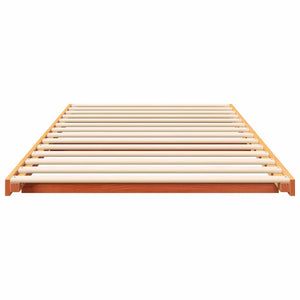 Κρεβάτι δαπέδου Καφέ κεριού 90 x 190 cm Μασίφ ξύλο πεύκου - Pakobazaar