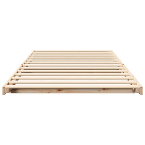 Κρεβάτι δαπέδου Καφέ 75 x 190 cm Μασίφ ξύλο πεύκου - Pakobazaar