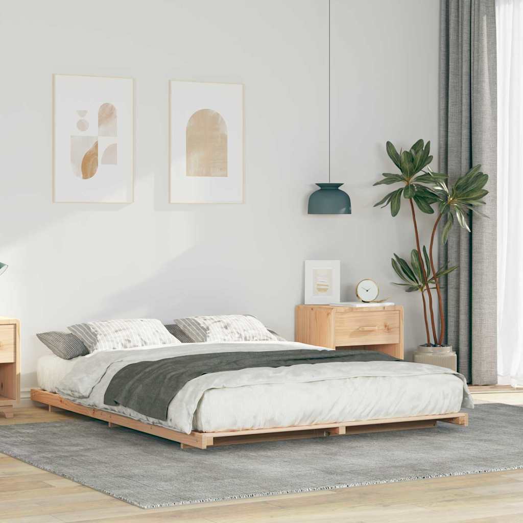 Σκελετός Κρεβατιού Καφέ 160 x 210 cm Στερεά ξυλεία πεύκου - Pakobazaar