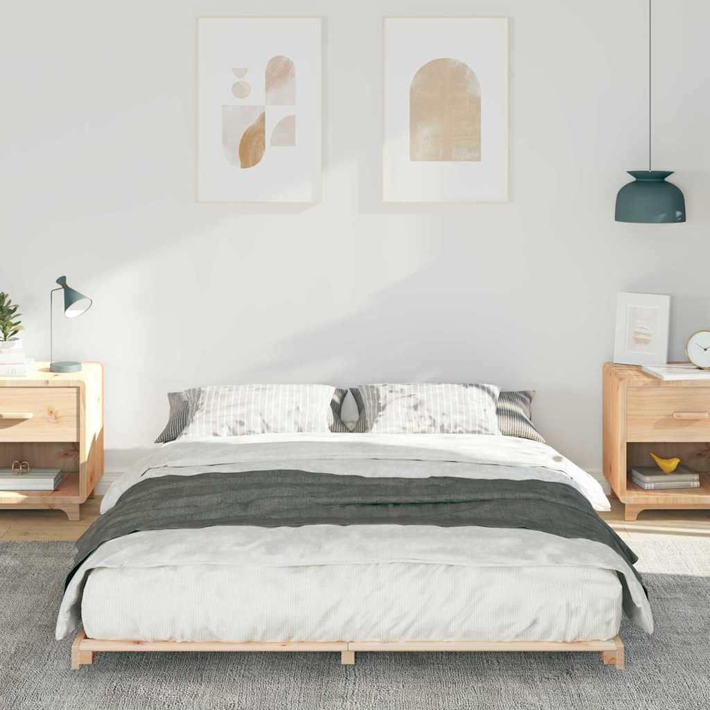 Σκελετός Κρεβατιού Καφέ 160 x 210 cm Στερεά ξυλεία πεύκου - Pakobazaar