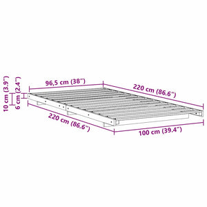 Σκελετός Κρεβατιού Κερωτό καφέ 100 x 220 cm