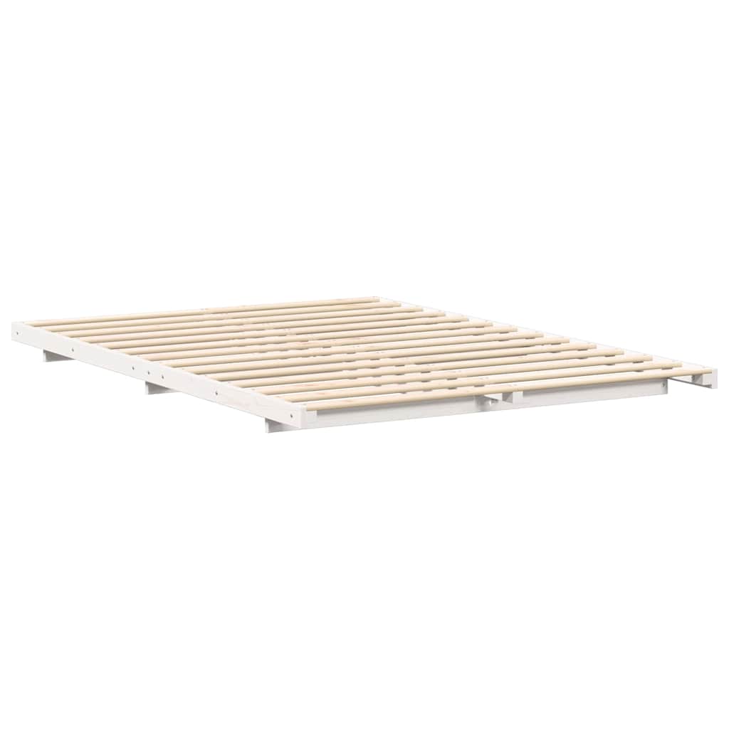 Σκελετός Κρεβατιού Λευκό 140 x 220 cm Στερεά ξυλεία πεύκου