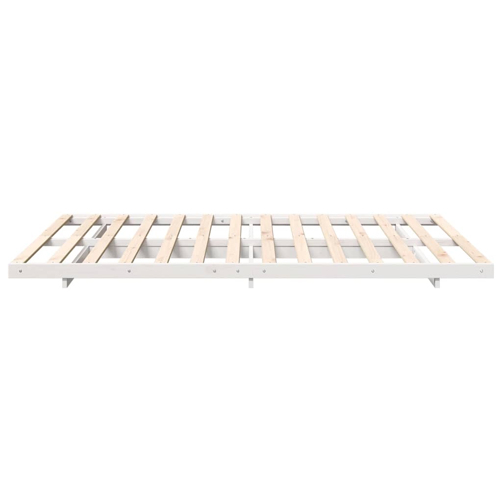 Σκελετός Κρεβατιού Λευκό 140 x 220 cm Στερεά ξυλεία πεύκου