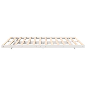 Σκελετός Κρεβατιού Λευκό 160 x 220 cm Στερεά ξυλεία πεύκου