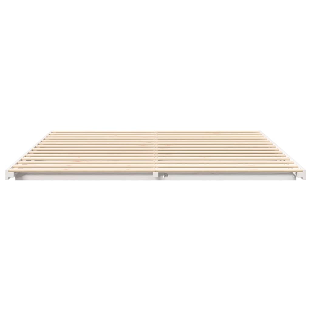 Σκελετός Κρεβατιού Λευκό 200 x 220 cm Στερεά ξυλεία πεύκου