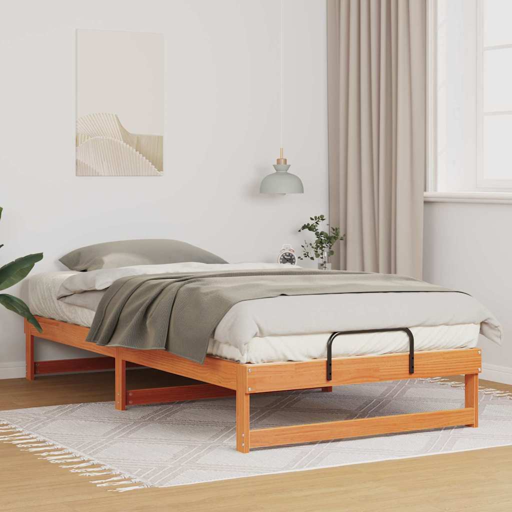 Σκελετός Κρεβατιού Καφέ 100 x 210 cm Στερεά ξυλεία πεύκου