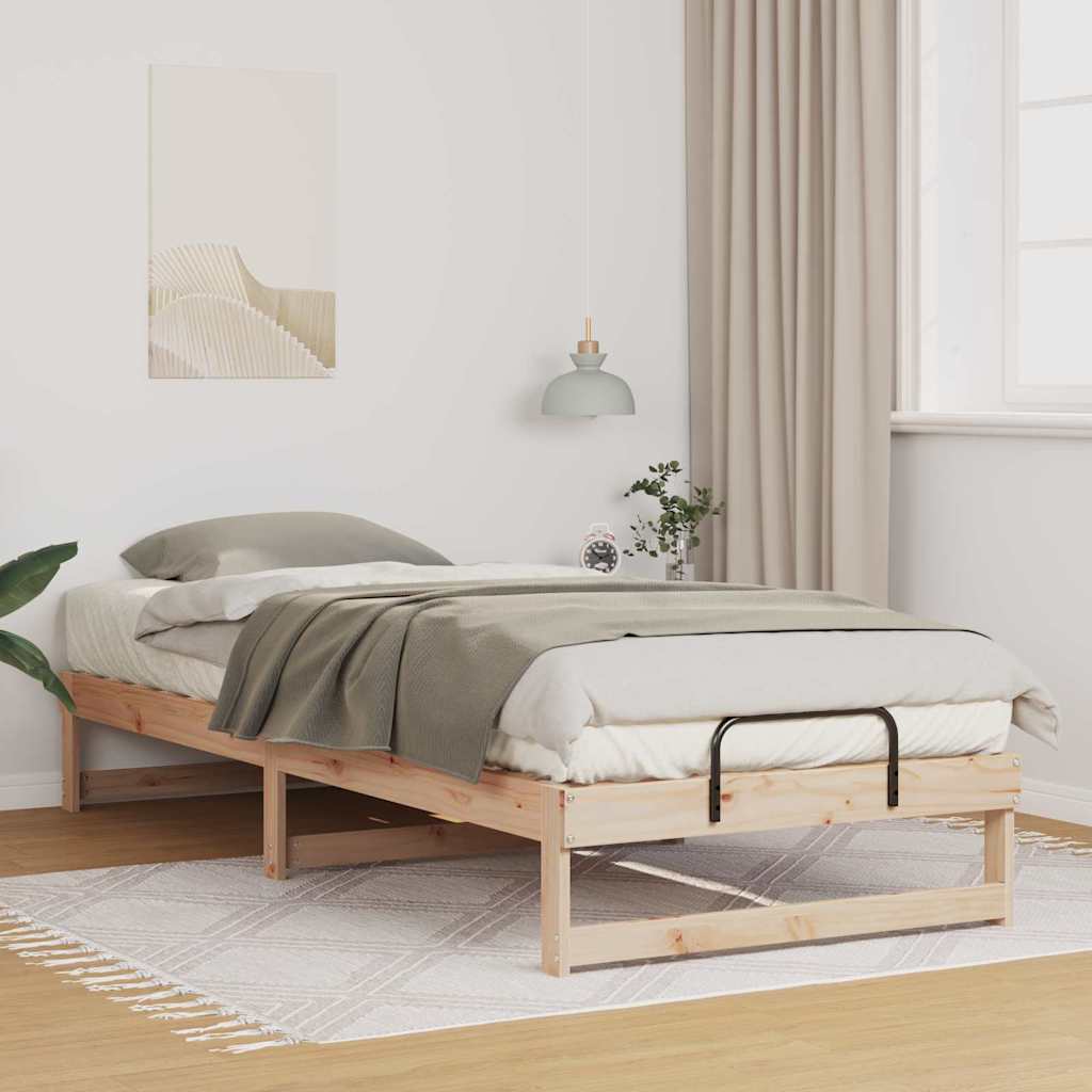 Σκελετός Κρεβατιού Καφέ 80 x 220 cm Στερεά ξυλεία πεύκου