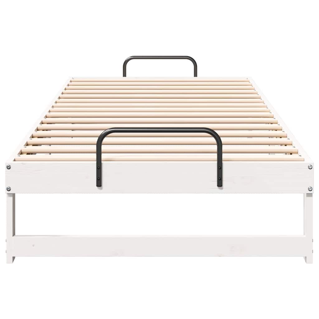 Σκελετός Κρεβατιού Λευκό 80 x 220 cm Στερεά ξυλεία πεύκου