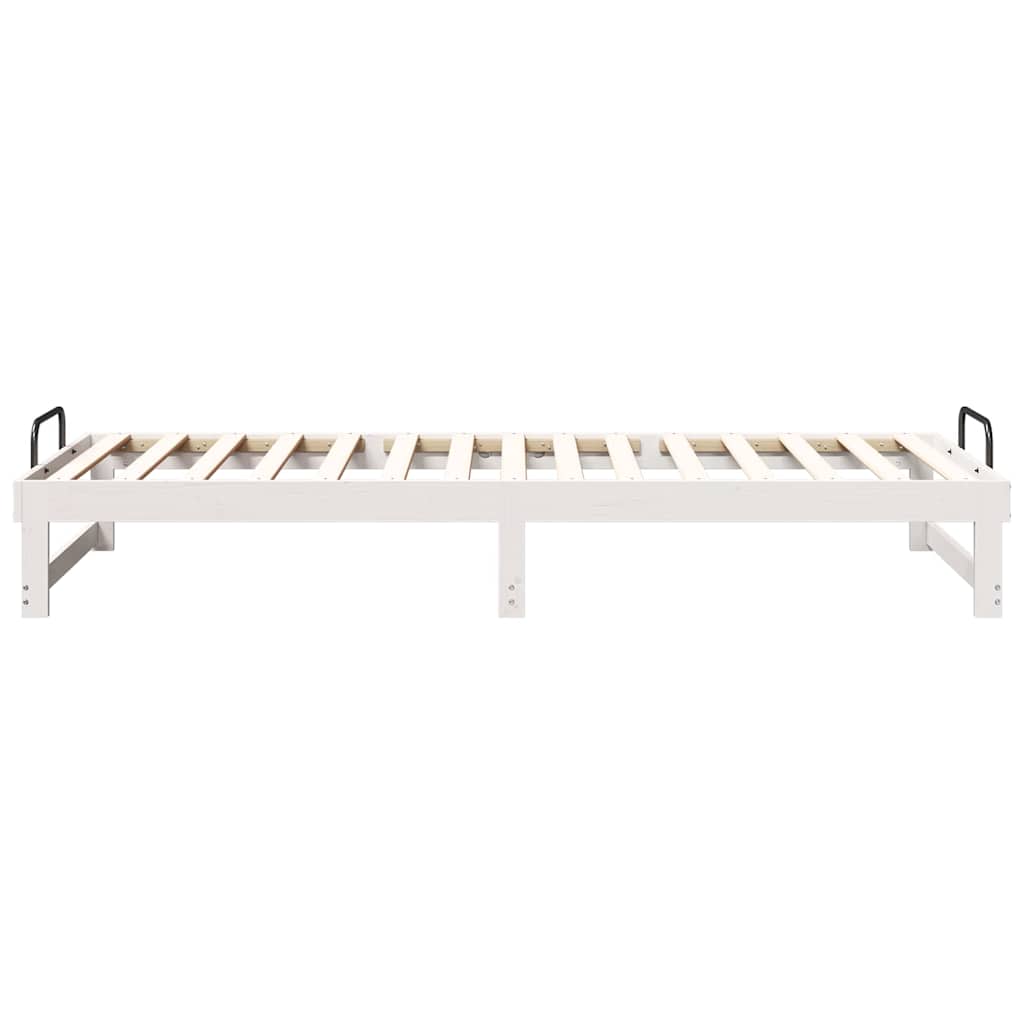Σκελετός Κρεβατιού Λευκό 80 x 220 cm Στερεά ξυλεία πεύκου