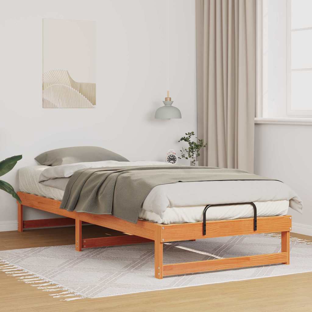Σκελετός Κρεβατιού Καφέ 80 x 220 cm Στερεά ξυλεία πεύκου